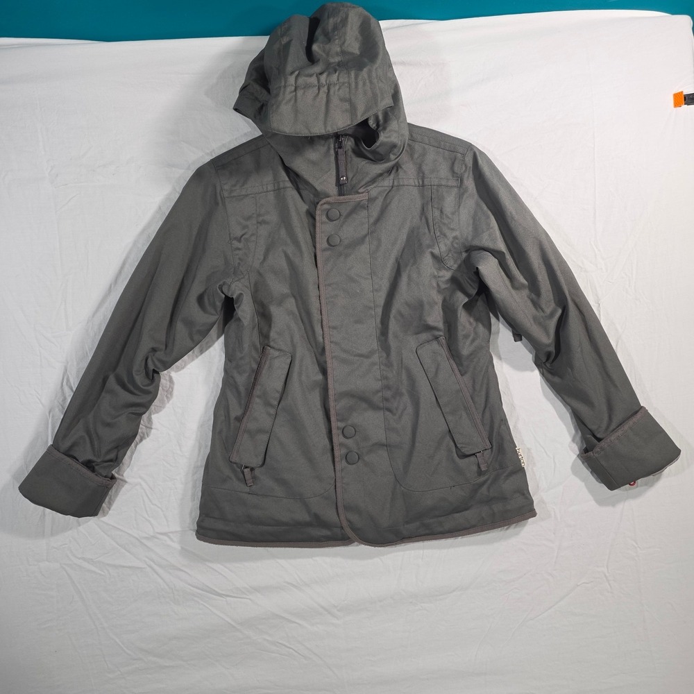 Burton Jet Set Snowboard Jacket Medium Gray DryRide Insulated Vintage 90s Hooded
